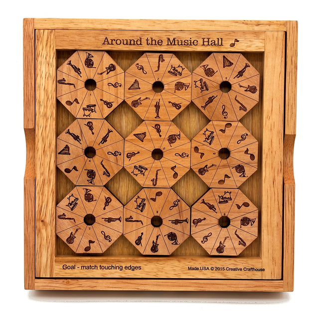 Around the Music Hall Wooden Puzzle | Musician's Brain Teaser - Creative Crafthouse