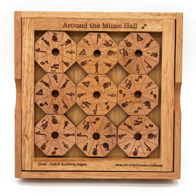 Around the Music Hall Wooden Puzzle | Musician's Brain Teaser - Creative Crafthouse