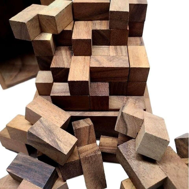 Big Puzzle Gift for Adults - Monster Z Wood Brain Teaser Puzzle - 54 "Z" Shaped Pieces Make 6x6x6 Cube - Very Difficult Puzzle for Experts - Creative Crafthouse
