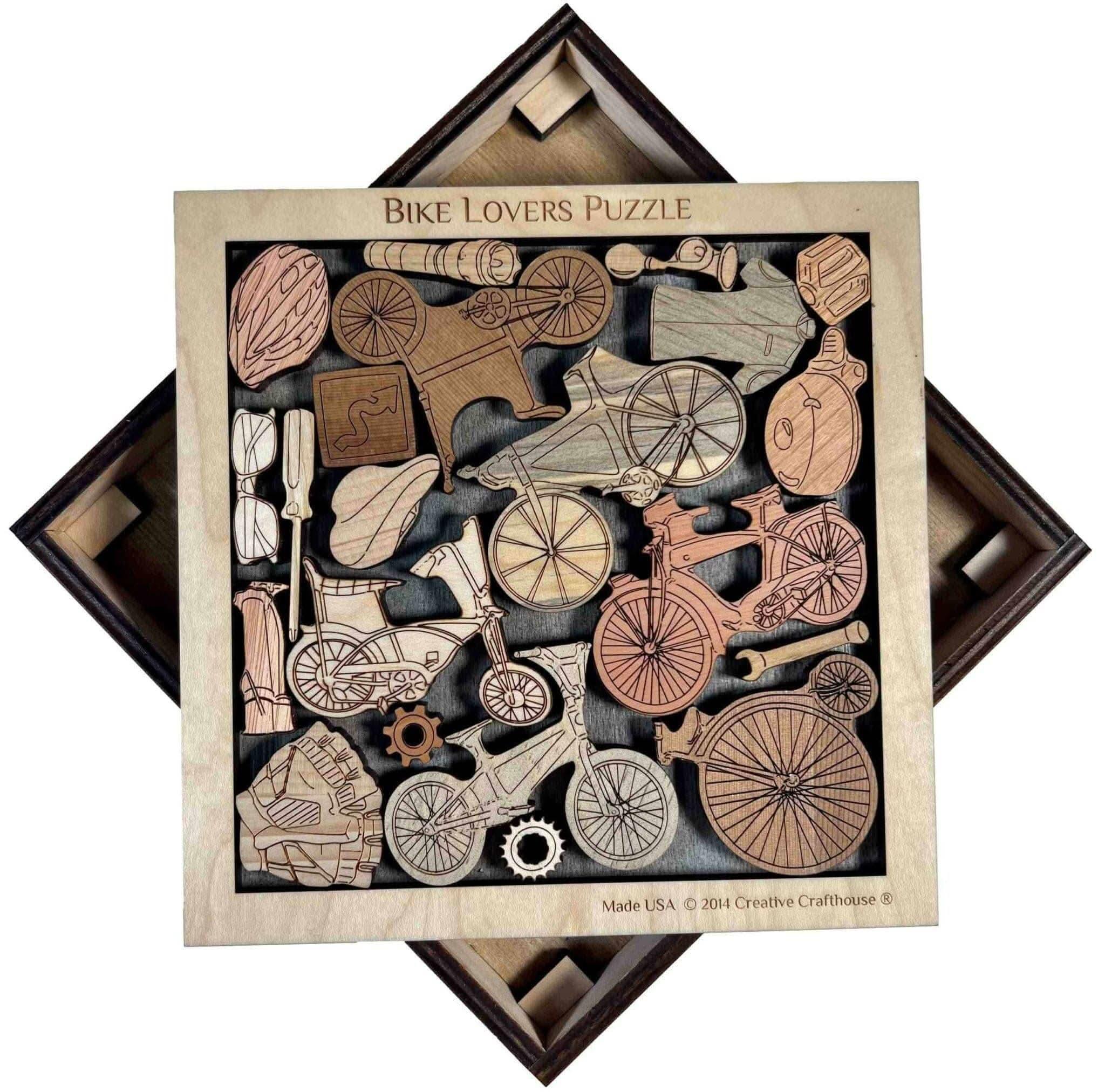 Bike Lovers Wood Puzzle | Personalizable Gift and Decor - Creative