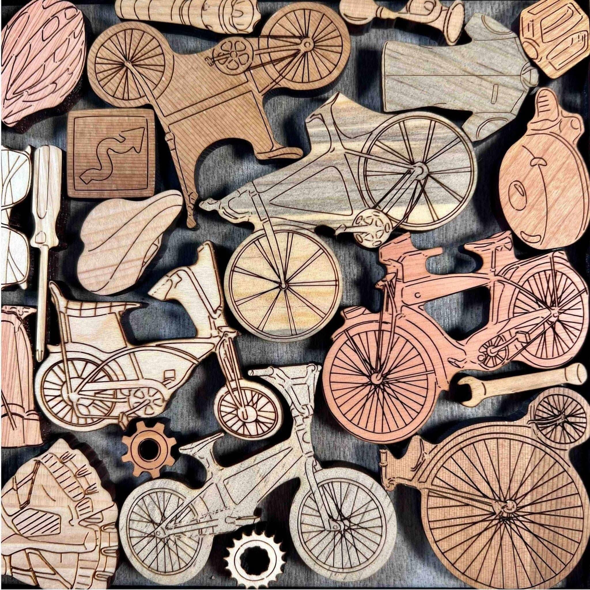 Bike Lovers Wood Puzzle | Personalizable Gift and Decor - Creative