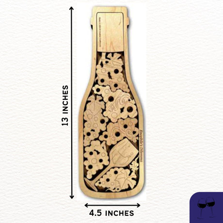 Bottle of Fine Wine Puzzle | Maple Wood Version | Add a Laser Engraved Name or Message - Creative Crafthouse