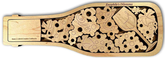 Bottle of Fine Wine Puzzle | Maple Wood Version | Add a Laser Engraved Name or Message - Creative Crafthouse