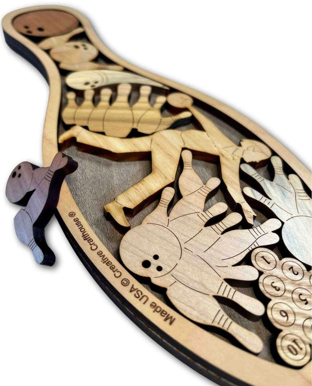 Bowling Pin Puzzle - Bowling Memories Award Puzzle - Personalized Puzzle Gift - Creative Crafthouse