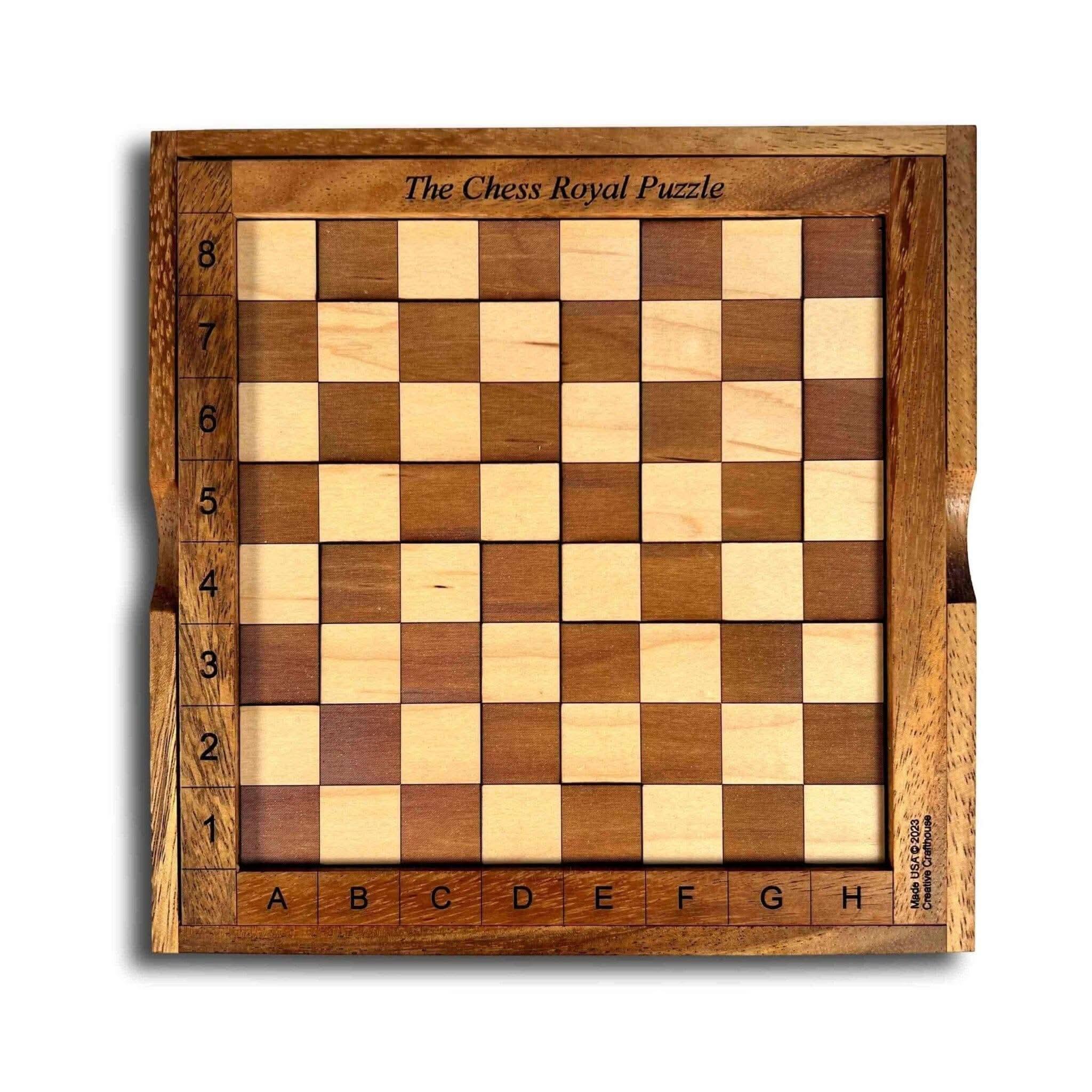 Chess Royal Brain Teaser | Wooden Puzzle & Functional Chessboard