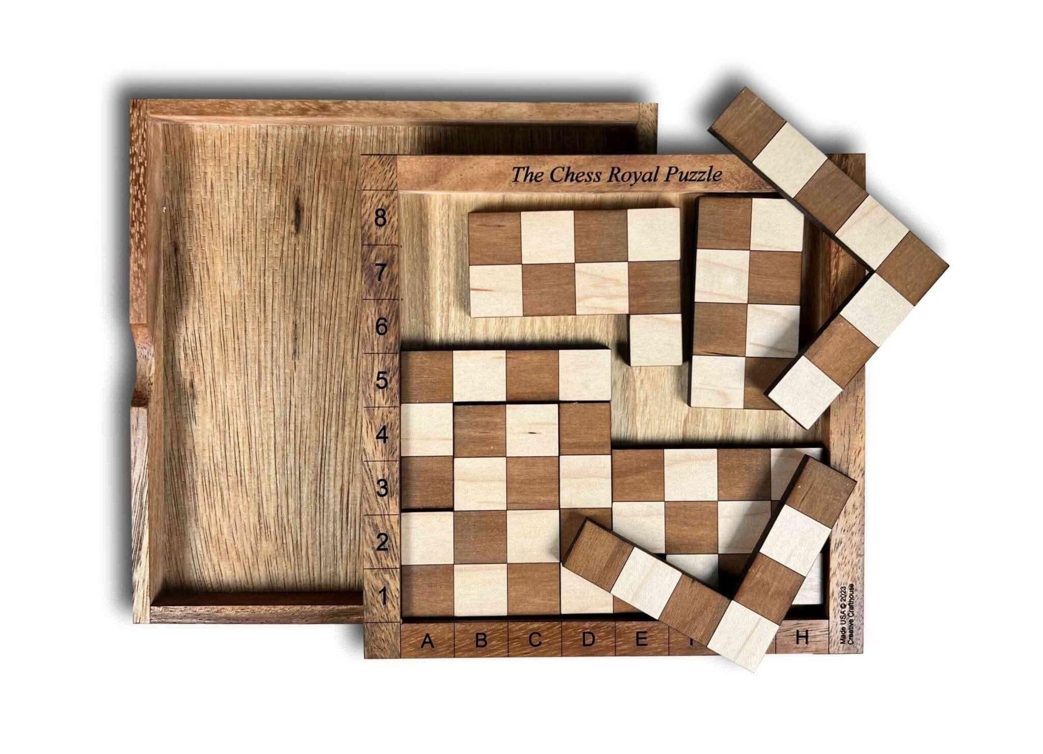 Chess Royal Brain Teaser | Wooden Puzzle & Functional Chessboard