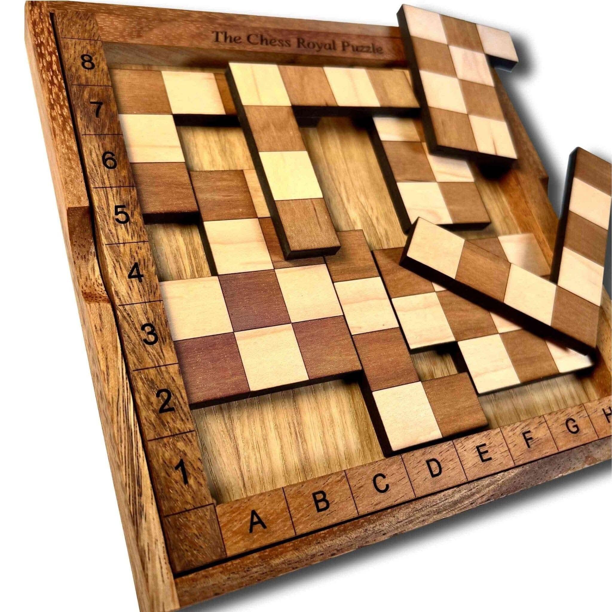 Chess Royal Brain Teaser | Wooden Puzzle & Functional Chessboard