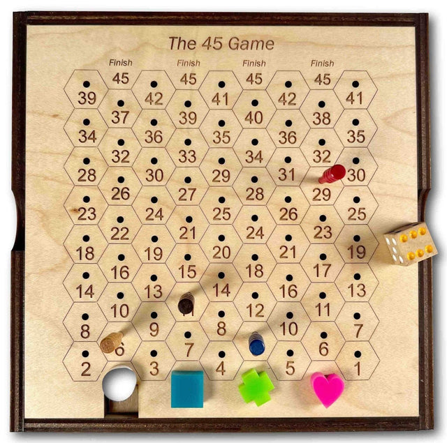 Christmas Gift for Kids | 45 Game & The Factors Game – 2 Math Games in 1 - Wooden Family Game | Personalize with Name - Education and Fun - Creative Crafthouse