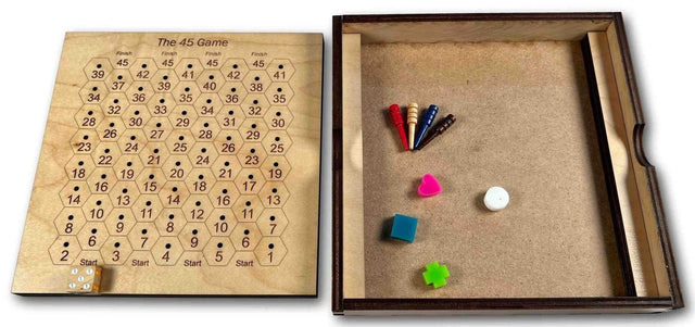 Christmas Gift for Kids | 45 Game & The Factors Game – 2 Math Games in 1 - Wooden Family Game | Personalize with Name - Education and Fun - Creative Crafthouse