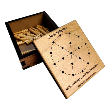 Clock Solitaire Peg Jumping Puzzle - Wood puzzle - Creative Crafthouse