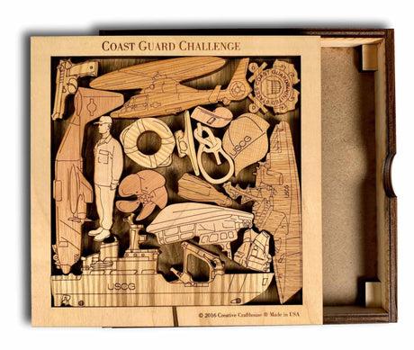 Coast Guard Challenge Puzzle USCG - Brain Teaser - Wood Picture Frame - Personalised Gift - Creative Crafthouse