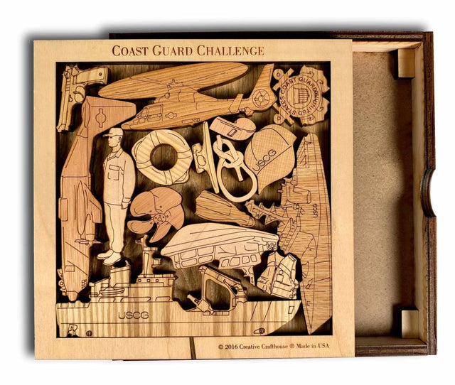 Coast Guard Challenge Puzzle USCG - Brain Teaser - Wood Picture Frame - Personalised Gift - Creative Crafthouse