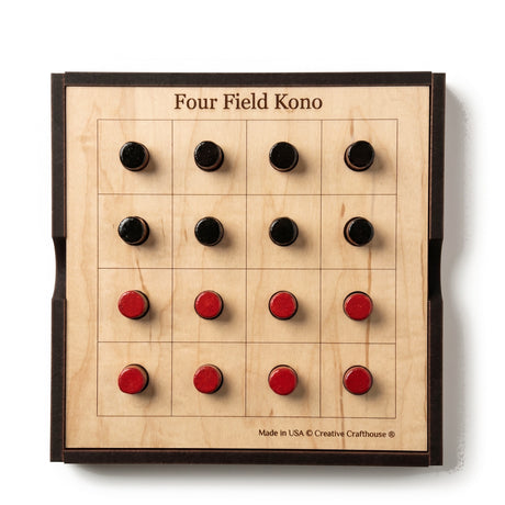 Four Field Kono wooden two-player Korean strategy board game by Creative Crafthouse