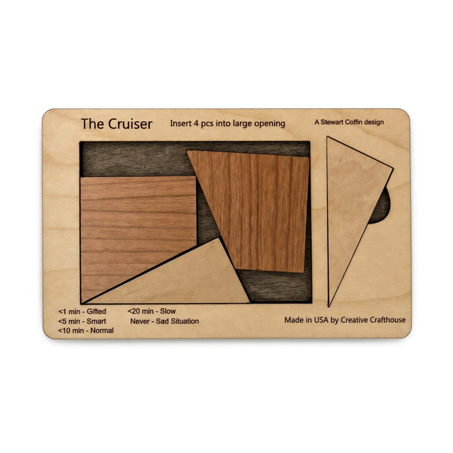 Cruiser Small | Stewart Coffin 4-Piece Wood Puzzle - Creative Crafthouse