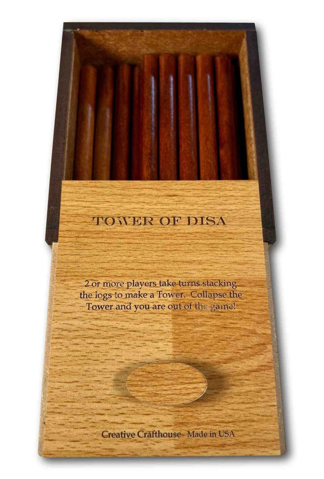 Disa Tower Game - how high can you stack it - 1 to 4 players - wood family game - Creative Crafthouse