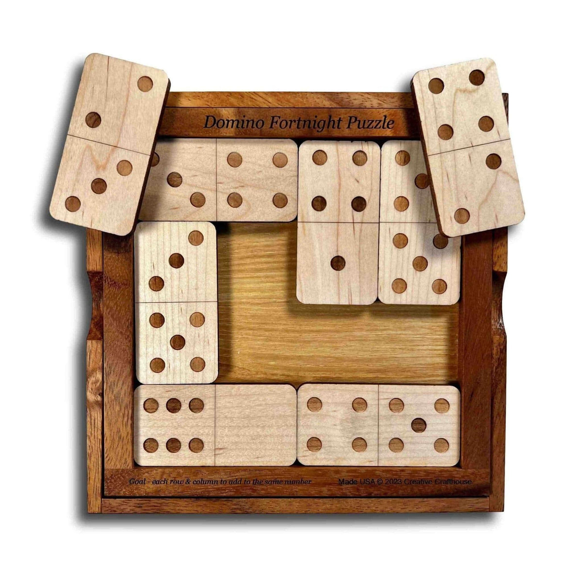 Domino Fortnight - Wooden Math Brain Teaser for Puzzle Lovers ...