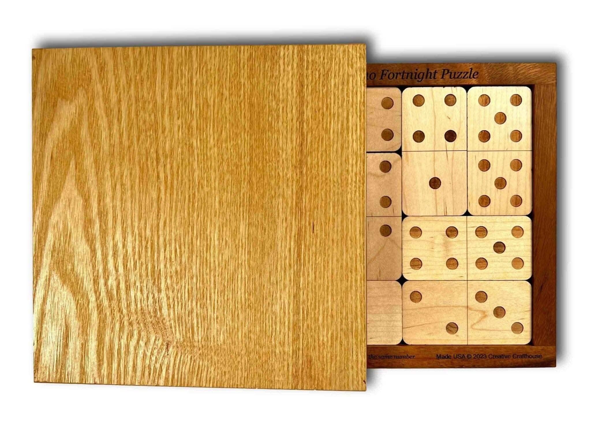 Domino Fortnight - Wooden Math Brain Teaser for Puzzle Lovers