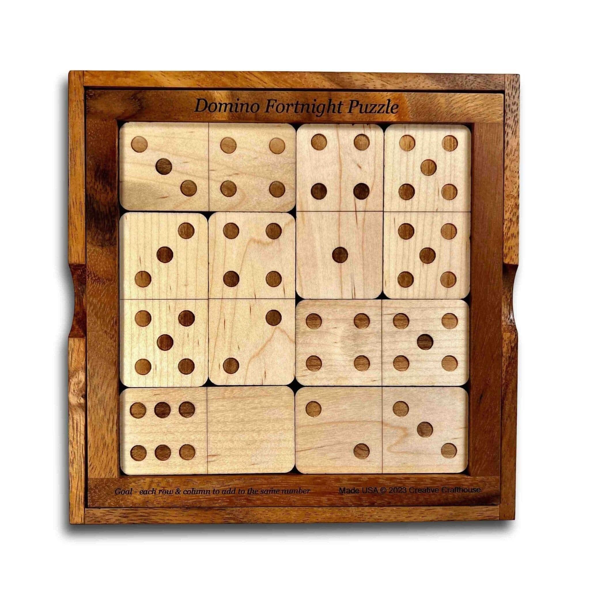 Domino Fortnight – Wooden Math Brain Teaser for Puzzle Lovers