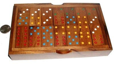 Dominoes Set Double 6 wood handcrafted in box - Creative Crafthouse