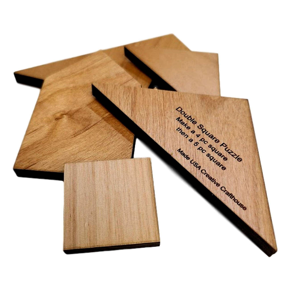 double square wooden brian teaser two puzzles in one