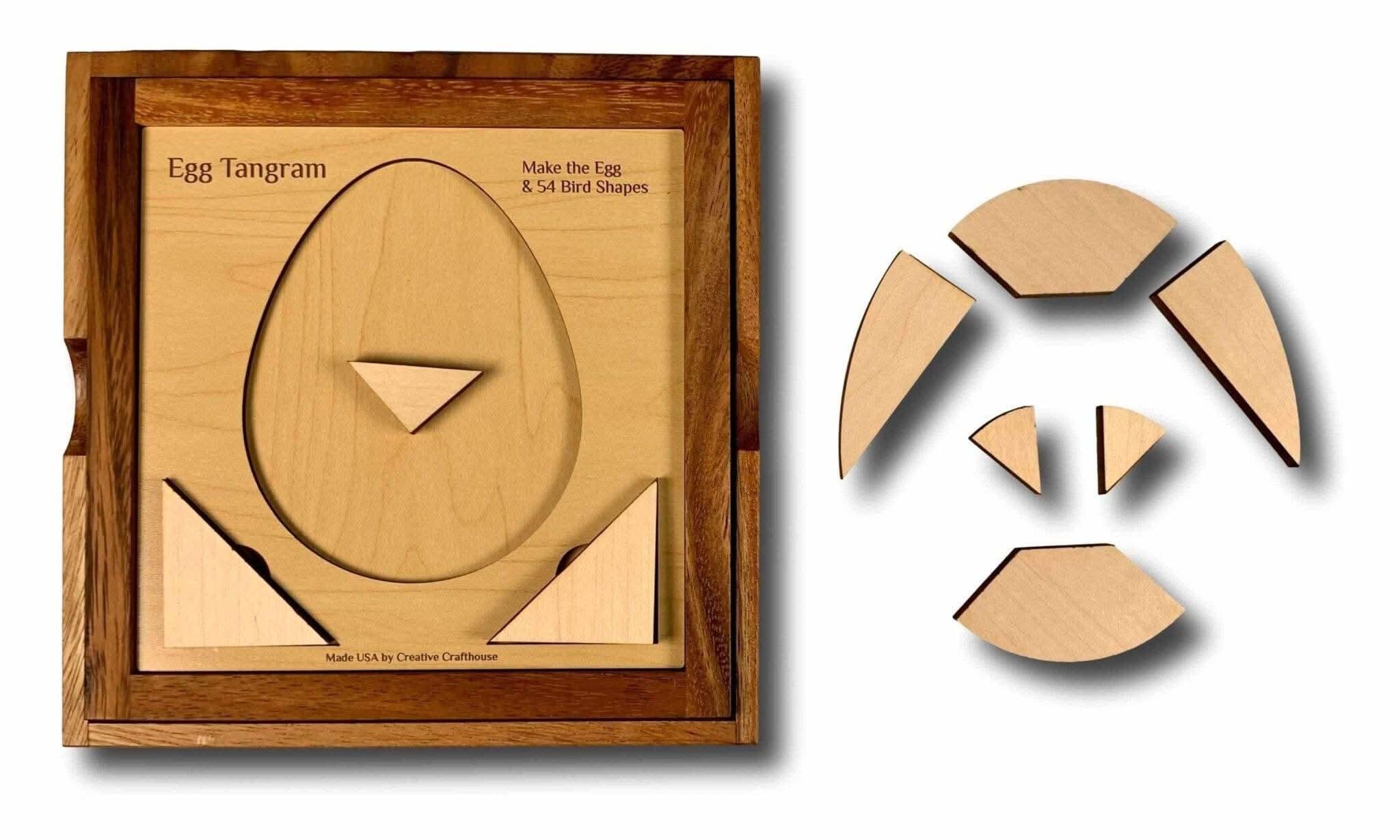 Dragon's Egg Tangram Puzzle – Custom Wooden Puzzle Gift – Creative