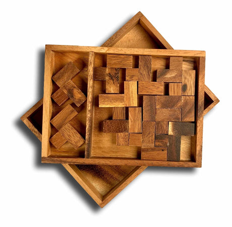 Eleven L's Wood Puzzle - comes unsolved... very challenging wood brain teaser puzzle - Creative Crafthouse