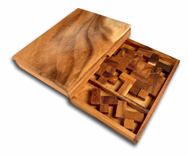 Eleven L's Wood Puzzle - comes unsolved... very challenging wood brain teaser puzzle - Creative Crafthouse