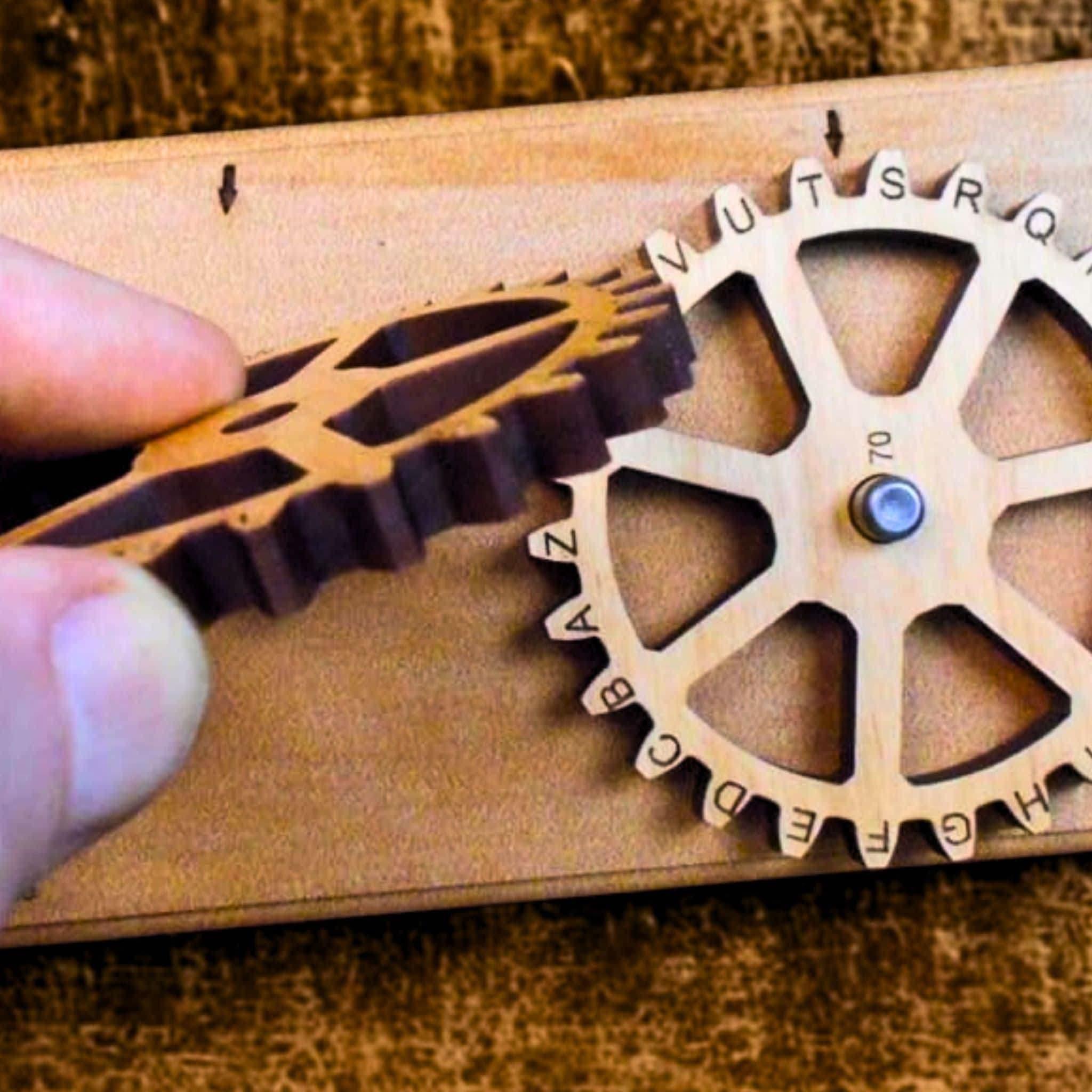 Enigma III Cipher Machine | Wooden Cryptography Tool - Creative