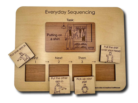 Everyday Sequencing | Wooden Cognitive Sequencing Activity for Adults - Creative Crafthouse