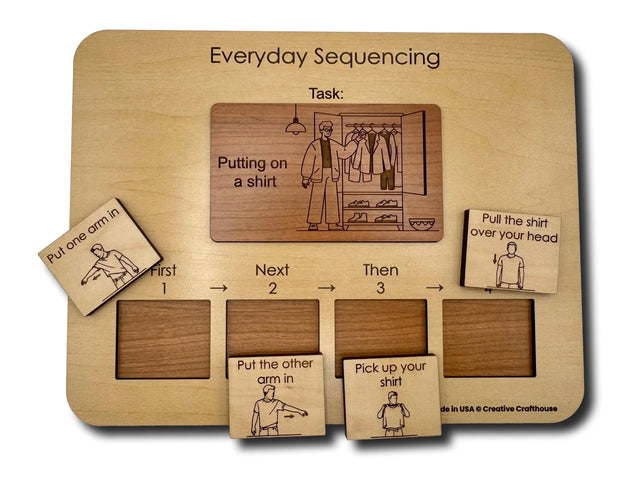 Everyday Sequencing | Wooden Cognitive Sequencing Activity for Adults - Creative Crafthouse