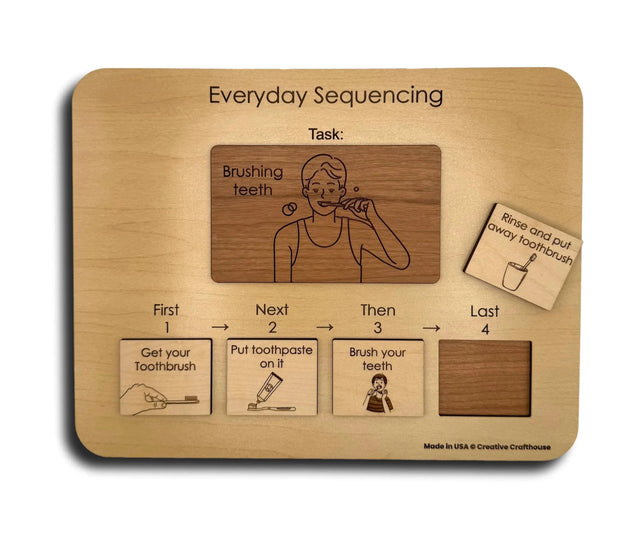 Everyday Sequencing | Wooden Cognitive Sequencing Activity for Adults - Creative Crafthouse