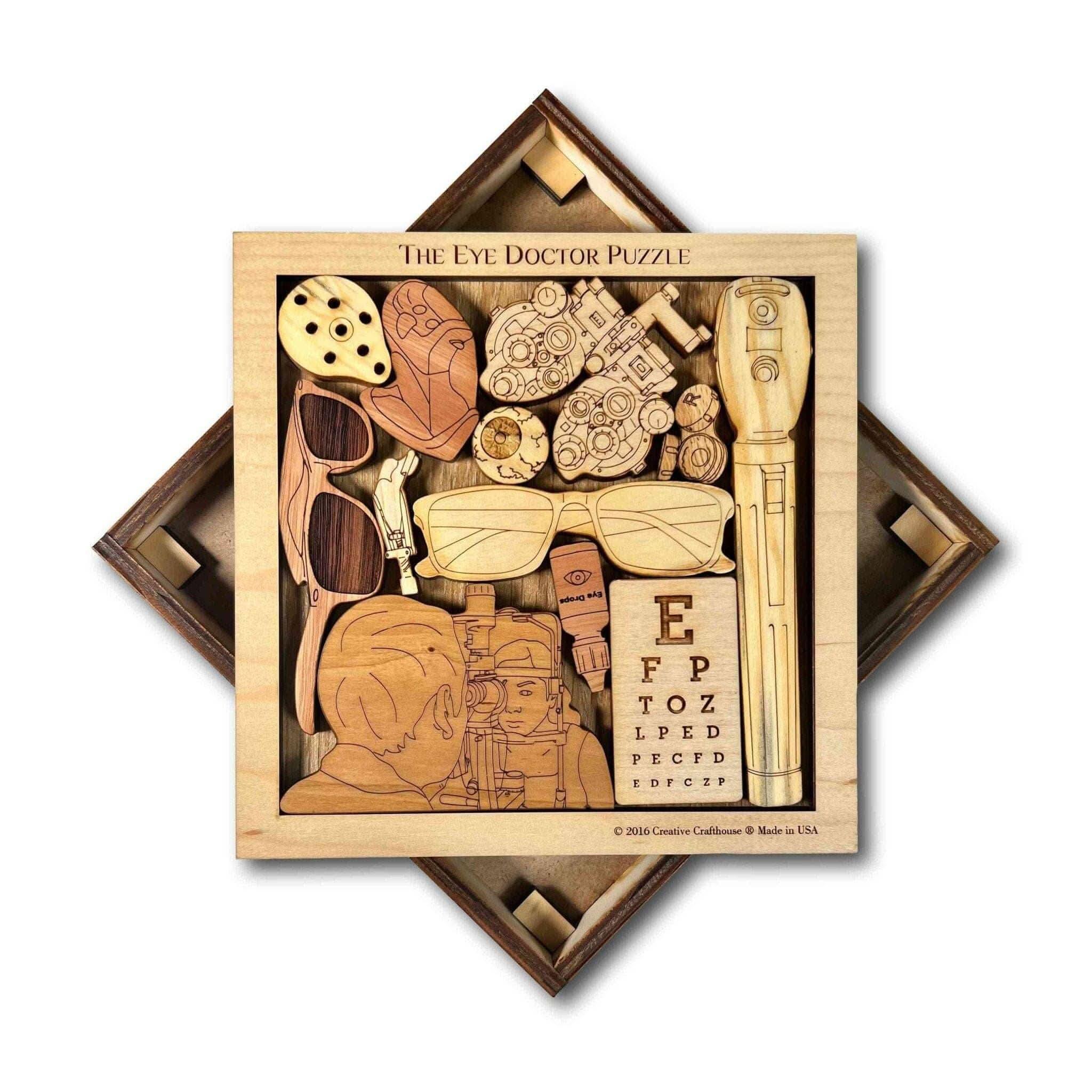 Eye Doctors Wood Puzzle | Personalizable Gift for Your Optometrist
