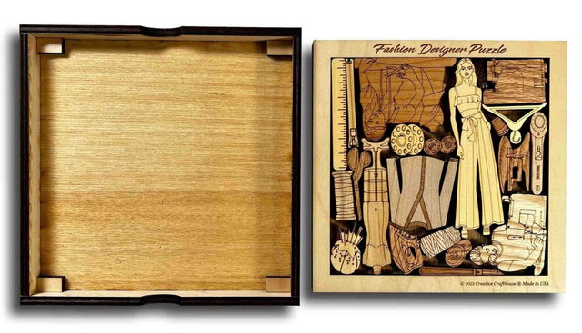 Fashion Designer Puzzle (Female Version) - A beautiful and Unique Wooden Picture Frame Brain Teaser Puzzle - Creative Crafthouse
