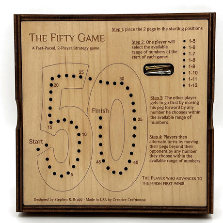 Fifty Game | Two-Player Board Game for All Ages - Creative Crafthouse