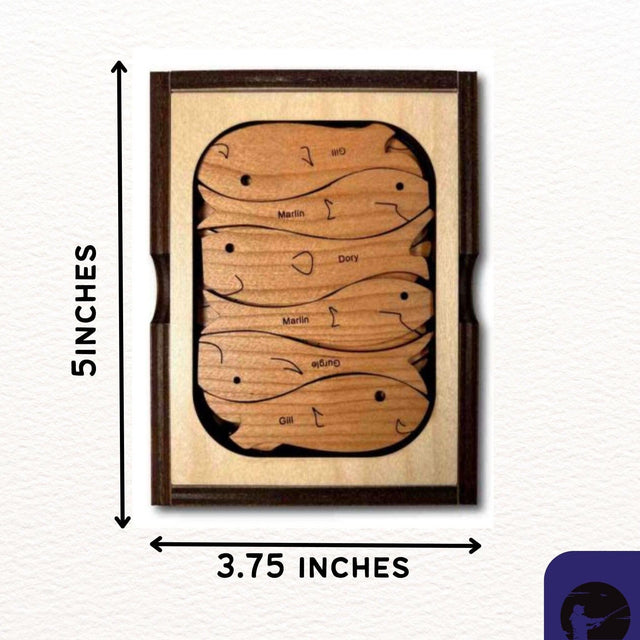 Fisherman's Dilemma Brain Teaser - 20 Piece Wood Puzzle - Creative Crafthouse