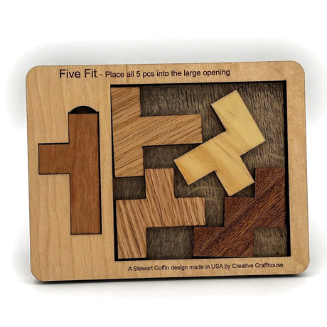 Five Fit Small | Stewart Coffin 177A Wooden Puzzle - Creative Crafthouse