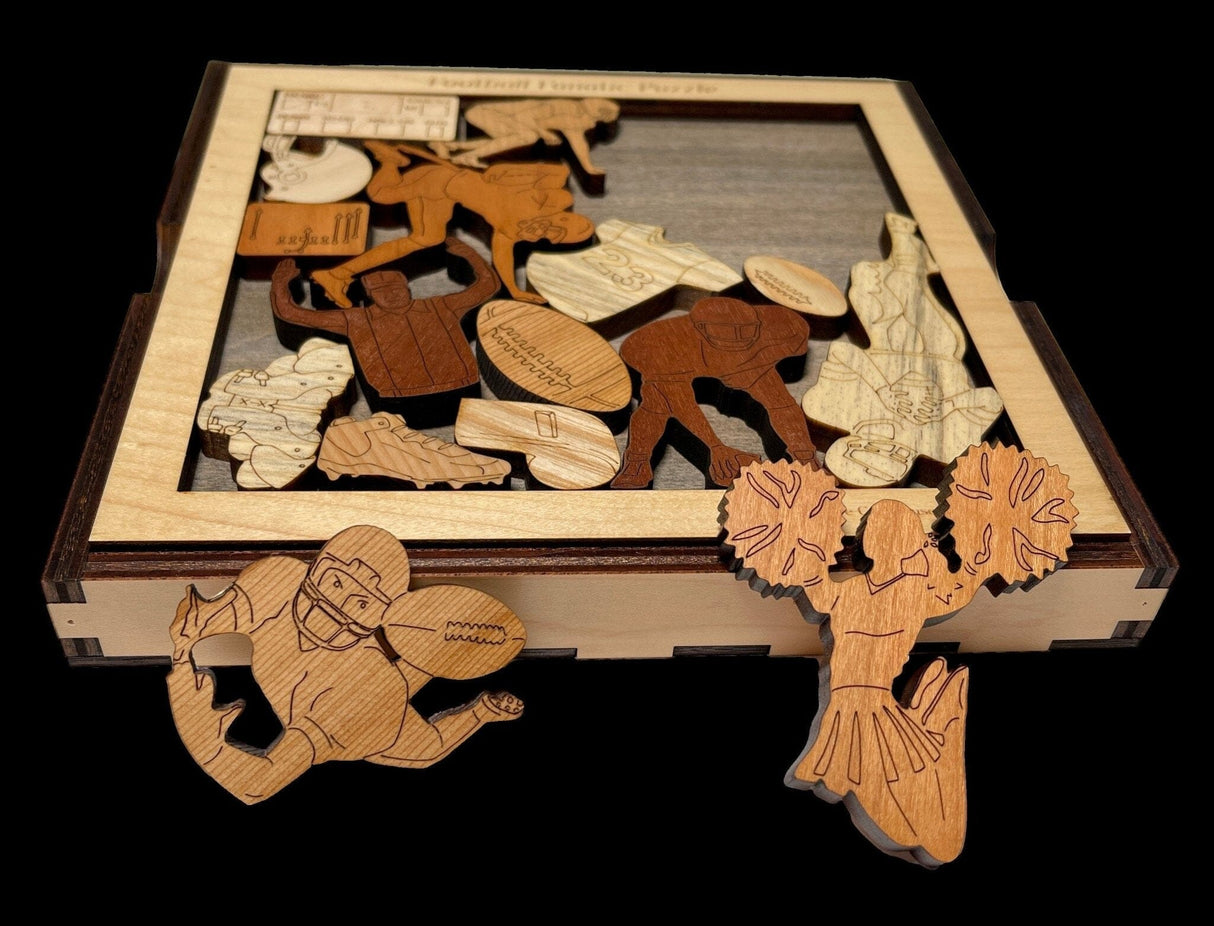 Football Fanatic Wooden Puzzle | Personalized Gift for Him - Creative Crafthouse
