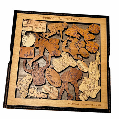 Football Fanatic Wooden Puzzle | Personalized Gift for Him - Creative Crafthouse