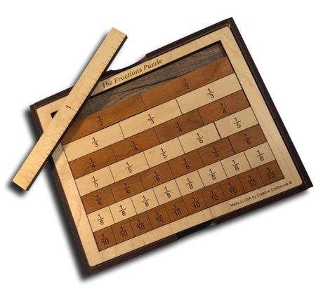 Fractions Puzzle – Wooden Math Learning Toy for Kids & Classrooms - Creative Crafthouse