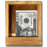 Cash Out wooden gift card and money puzzle box
