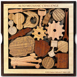 Gift for Auto Mechanic’s Challenge Wooden Puzzle - Unique 18 Piece Brain Teaser - Personalize with Laser Engraved Name - Gift idea for Him - Creative Crafthouse