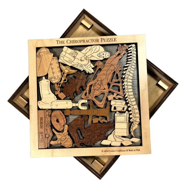 Gift for Your Chiropractor - Personalize with a Laser Engraving - Name and Message - Chiropractor Wood Brain Teaser Puzzle - Creative Crafthouse