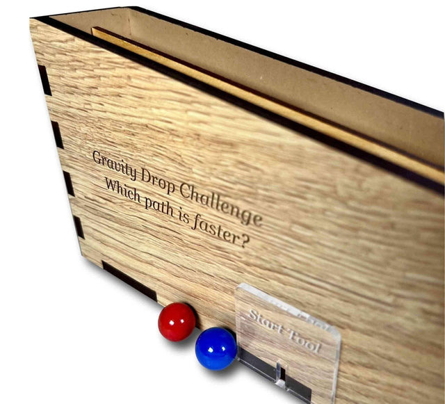 Gravity Drop Challenge - Physics Toy - Which Ball do you Think will Reach the end first? - Fun Mental and Scientific Exercise - Creative Crafthouse