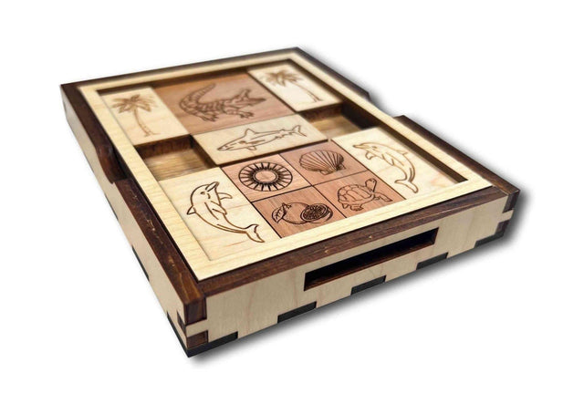 Great Florida Escape Puzzle - Help the Gator Escape! - Wooden Sliding Brain Teaser Puzzle - Creative Crafthouse