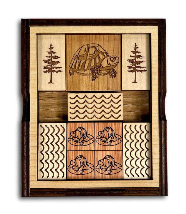 Great Turtle Escape - Wooden Sliding pieces Brain Teaser Puzzle - Creative Crafthouse