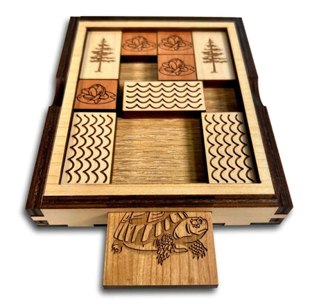 Great Turtle Escape - Wooden Sliding pieces Brain Teaser Puzzle - Creative Crafthouse