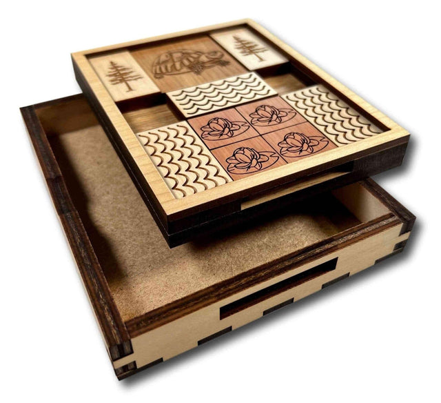Great Turtle Escape - Wooden Sliding pieces Brain Teaser Puzzle - Creative Crafthouse