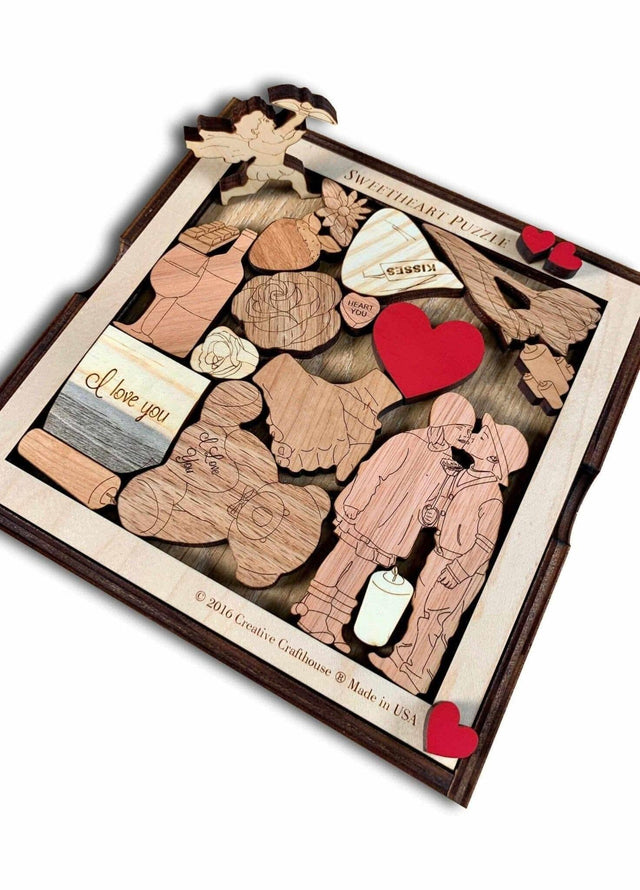 Handcrafted Sweetheart Puzzle – Unique Gift for Girlfriend or Wife - Creative Crafthouse