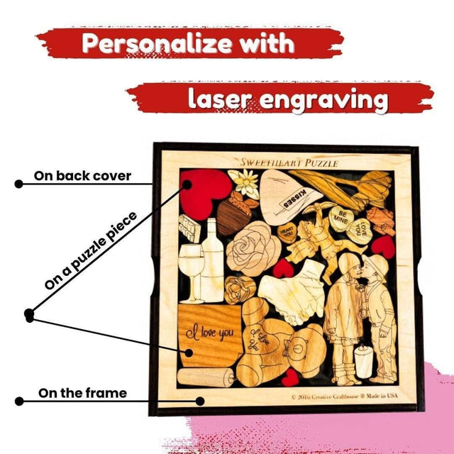 Handcrafted Sweetheart Puzzle – Unique Gift for Girlfriend or Wife - Creative Crafthouse