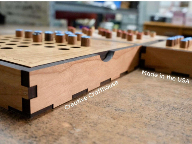 Handcrafted Wooden Game Trio: Chinese Checkers, Fox & Geese, Checkers - Creative Crafthouse